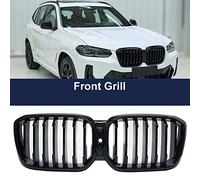 Griglie Anteriori ABS Paraurti Anteriore Rene Grill Una Linea Per BMW X3 X4 G01 G02 LCI 2022 Car Styling Nero Lucido Griglie Radiatore Sportive(None Hole)