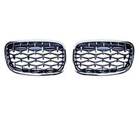 Griglie Anteriori Auto Maglia Paraurti Anteriore Griglia Diamante Rene Griglia Per BMW X5 X6 E70 E71 2008-2013 Chrome Meteor Stile Griglie(Argento)
