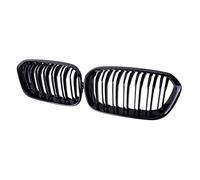 Griglie Anteriori Auto Paraurti Anteriore Griglie Rene Corsa Griglia Per BMW Serie 1 F20 F21 LCI 120i 2015-2018 Chrome Doppia Stecca Griglia(Nero lucido)