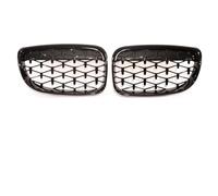Griglie Anteriori Doppia Linea Per BMW Serie 1 E81 E87 2008-2011 Paraurti Anteriore In Fibra Di Carbonio, Griglia Nera Lucida, Diamond Star Cromata