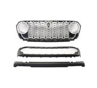 Griglie Anteriori Kit Griglia Anteriore A Maglie Per Jeep Per Wrangler JL JT 2018-2024 Con Foro Per Telecamera, Accessori Esterni, Nero Opaco/argento Grill Anteriore(D'argento)
