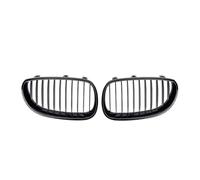 Griglie anteriori Per BMW Serie 5 E60/E61 Per M5 325i 2004-2009 Griglie A Lamelle Stile Linea Singola Paraurti Anteriore Cofano Cappa Da Corsa Grill(Single-Glossy Black)