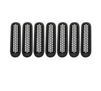 Griglie anteriori Per Jeep Per Wrangler JK 2007-2015 2 Porte E Unlimited 4 Inserti A Clip Per Griglia Di Protezione 7 Pezzi Griglie Anteriori Cappa Da Corsa Grill(Matte black 7pcs)