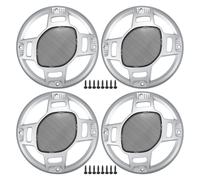 Griglie Copri Altoparlanti per Auto da 6.5" con Viti, Tono Argento Nero 4 Pezzi