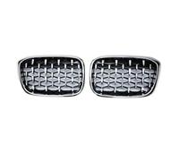 Griglie del radiatore per Auto per X3 X4 G01 G08 G02 2017-2021 Diamond Grills Meteor Style Griglia di Ricambio Griglia paraurti Anteriore per Auto (Tutto Argento)