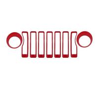 Griglie Di Anteriore 9 Pezzi Per Jeep Per Wrangler JL 2018-2022 Griglia A Maglie Inserto + Copertura Faro E Indicatori Di Direzione Griglia Auto(9 pieces red)