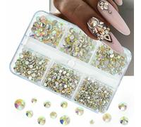 griglie di cristalli trasparenti per unghie, diamanti, quadrate, di lusso, a forma di cuore, per nail art, pietre per unghie in vetro scintillante, fai da te, ciondoli-ZB017-02