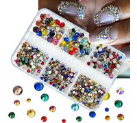 griglie di cristalli trasparenti per unghie, diamanti, quadrate, di lusso, a forma di cuore, per nail art, pietre per unghie in vetro scintillante, fai da te, ciondoli-ZB017-08