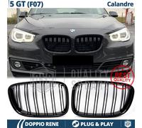 GRIGLIE Doppio Rene PER BMW Serie 5 GT F07 Anteriori Mascherine Nero Lucido M