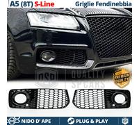 Griglie FENDINEBBIA PER AUDI A5 S-Line, S5 8T 07-11 Mascherine NIDO D' APE Nero