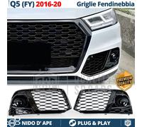 Griglie FENDINEBBIA PER AUDI Q5 FY 16-20 Mascherine NIDO D' APE Nero Lucido Tuni