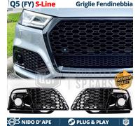 Griglie FENDINEBBIA PER AUDI Q5 FY S-Line 16-20 Mascherine NIDO D' APE Nere Tuni