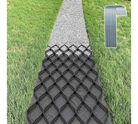 Griglie pieghevoli di stabilizzazione della ghiaia, 2 x 2,4 m, nere alte 5,1 cm, materiale per muri di sostegno in ghiaia, soluzioni di supporto a terra e di espansione