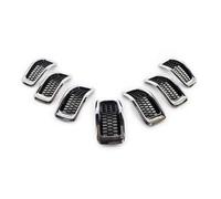Griglie radiatore anteriori per auto Pezzi Di Copertura Per Griglia Centrale Paraurti Anteriore Per Jeep 2014-2018, Sostituita Con Griglia A Nido D'ape Da Corsa(7PCS Chrome)