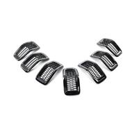 Griglie radiatore anteriori per auto Pezzi Di Copertura Per Griglia Centrale Paraurti Anteriore Per Jeep 2014-2018, Sostituita Con Griglia A Nido D'ape Da Corsa(7PCS Gloss Black)