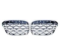 Griglie Radiatori Geetha Car Diamond Front Rene Griglia Racing Grill Per BMW X1 F48 F49 2016-2019 Meteor Style Griglie Car Styling Parts(Argento)