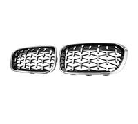 Griglie Radiatori Per BMW Serie 1 F20 F21 2015 2016 2017 Auto Paraurti Anteriore Griglie Racing Grill Rene Diamante Griglie Griglia Argento(Argento)