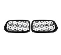 Griglie Radiatori Silver Diamond Car Paraurti Anteriore Rene Griglia Racing Grill Gloss Black Griglie Griglie Trim Per BMW X2 F39 2018-2022(Black Silver)
