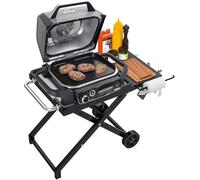 GriHero Supporto per griglia pieghevole per Ninja Woodfire all'aperto, barbecue da tavolo Grill Carrello con ripiano laterale per Ninja Woodfire serie OG700 OG800 OG900 OO101