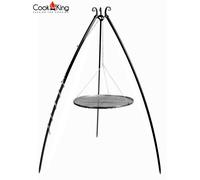 Grill A Braccio H 200 Cm Con Griglia Ø 80 Cm In Acciaio Grezzo Treppiede Grill