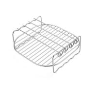 Grill a rack friggitore ad aria - Accessorio per aerfryer multiuso con spiedini | Grill a doppio strato a scatto | Supporto in acciaio inossidabile con spiedini per cucinare, barbecue