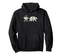 Grill And Bear It Funny Dad Papa Barbecue Tipografia Felpa con Cappuccio