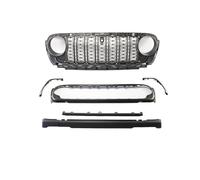 Grill Anteriore Griglia Paraurti Anteriore Per Jeep Per Wrangler JL JT 2018-2024 Con Foro Per Telecamera, Griglia Di Aspirazione Dell'aria, Kit Carrozzeria Griglie Di Anteriore(Nero opaco)
