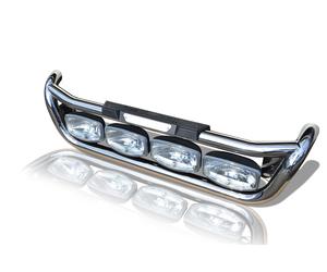 Grill Bar + Spot + Step Pad + Side LEDs Per Renault C Range 2013+ Acciaio Lucido