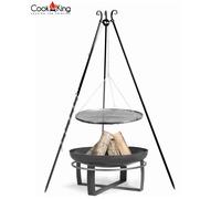 Grill Basculante H 180 CM Con Griglia Ø 60cm Acciaio + Braciere Viking Ø 70cm