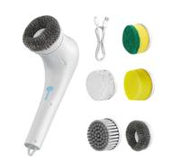 Grill Brush, Electric Scrubber, Cordless Bbq Cleaner, Rechargeable Waterproof Tool with 5 Replacement Heads 9.57x2.83x3.74 Inches or Oven, Floor, Bathtub, Automotive Detailing, Griddle, Restaurant