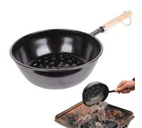 Grill Charcoal Fire Starter - Calore Concentrazione Burning Bucket, Ergonomic Wooden Grip Lighter Basket, Portable Ember | Efficient Coal Prep Solution For Smokers Patio Kitchens Tailgate Beach