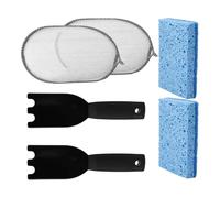 Grill Cleaning Kit, Barbecue Scrub Tool, Manual Scraper Piece with Sponge, Outdoor Cooking Set, Backyard Patio Gear, Camping Party Gathering Kitchen BBQ Maintenance Tool