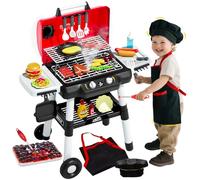 Grill da cucina per bambini con luci, suoni e fumo simulato completo di grembiule e cappello da chef compleanni giocattoli interattivi per piccoli chef