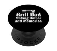 Grill Dad prepara la cena e il barbecue dei ricordi PopSockets PopGrip Adesivo