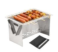 Grill De Camping - Équipement De Cuisson Pliable Avec Sac De Transport - Gril De Camping Portable - Pour Cuisson Au Feu De Camp, Barbecue, Patio, Jardin, Pique-Nique, Plage, Randonnée Et Tailgating