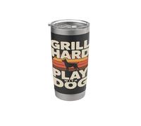 Grill Difficile Giocare Con Cane Backyard Barbecue Amante Bicchiere termico in acciaio inox doppia parete