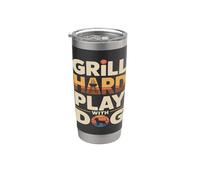 Grill Difficile Giocare Con Cane Backyard Barbecue Amante Bicchiere termico in acciaio inox doppia parete