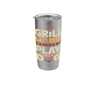 Grill Difficile Giocare Con Cane Backyard Barbecue Amante Bicchiere termico in acciaio inox doppia parete