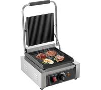 Grill Elettrico a Contatto Grill per Pancake Commerciale, Adatto per Il Campeggio all'aperto, cucinando panini, bistecche, carni (Flat And Wave Plate)