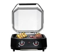 Grill Elettrico Avanzato A Due Zone - 2100 W, Cottura Indiretta, Termometro Digitale, Acciaio Inossidabile, Nero