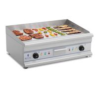 Grill Elettrico Liscio Piastra Inox 230V Due Zone Termiche Fry Top Barbecue 75Cm