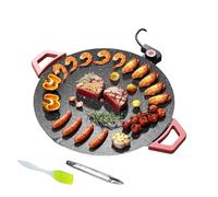 Grill Elettrico Per Interni - Piastra Rotonda Antiaderente Compatta Rapida | Spazzola Per Olio Da Tavolo Per Griglia Pinza Per Barbecue Facile Da Pulire | Cottura Della Colazione Al Barbecue Cottura D