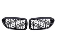 Grill frontale 2PCS Griglia Anteriore Paraurti Rene Grill Per BMW Serie 5 G30 G31 G38 2018-2020 Chrome Diamante Griglie Radiatore Sportive Meteor Stile(Black Silver)