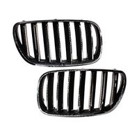 Grill frontale 2pcs Nero Lucido Sangle 1 Sale Cappuccio Anteriore Griglie Per Reni Griglia Per BMW E83 X3 2007-2010