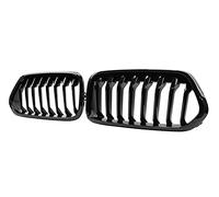 Grill frontale 2PCS Paraurti Anteriore Rene Griglia Nero Lucido Per BMW X2 F39 2018-2021 Linea Singola 1 Stecca Griglie Racing