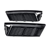 Grill frontale 2x Car Anteriore Fendinebbia Copertura Della Griglia Fendinebbia Griglia Griglia Chrome Argento/Nero Per A4 B9 2016-2018