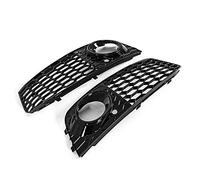 Grill frontale Fendinebbia Copertura Telaio Paraurti Anteriore Lampada Griglia A Nido D'ape Maglia Chrome Trim Per A4 B8 2008-2012(Nero)