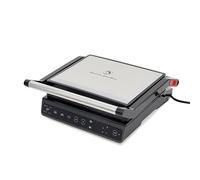 Grill GrillPro - 2000 W, piastre antiaderenti, apertura 180°, controllo della temperatura individuale, manico freddo, tostato, panini, carne e verdure