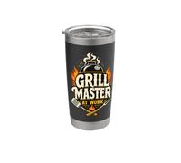 Grill Master At Work BBQ Spatula Fire Bicchiere termico in acciaio inox doppia parete
