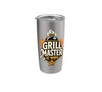 Grill Master At Work BBQ Spatula Fire Bicchiere termico in acciaio inox doppia parete